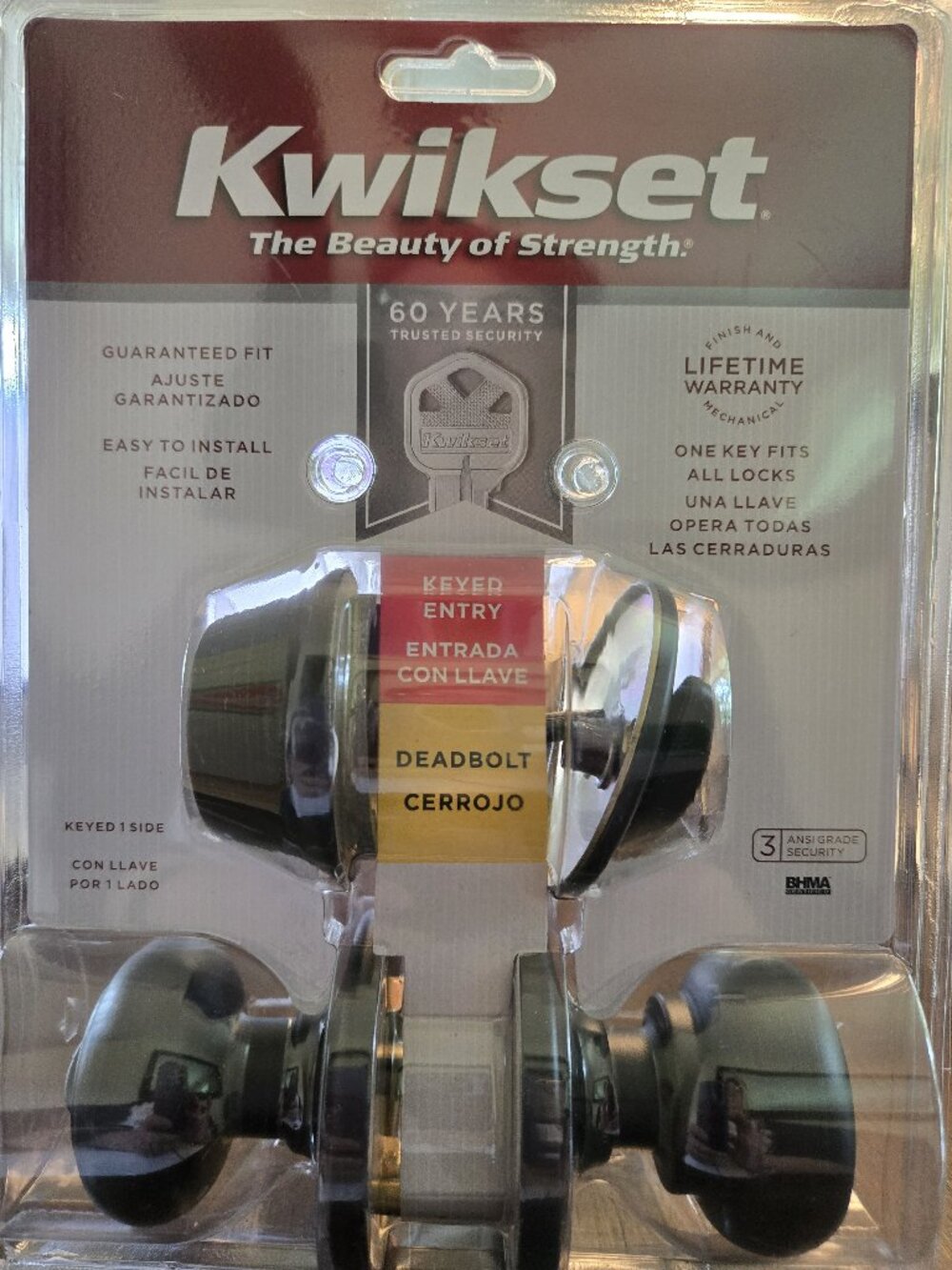 NEW Kwikset Cove Venetian Bronze Keyed Entry Knob/Single-Cylinder Deadbolt Combo